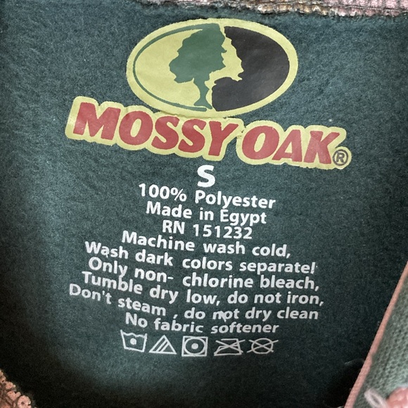 Women’s Mossy Oak Gray Hoodie with Pink Camo Flag, Size Small patriotic USA - Picture 3 of 5